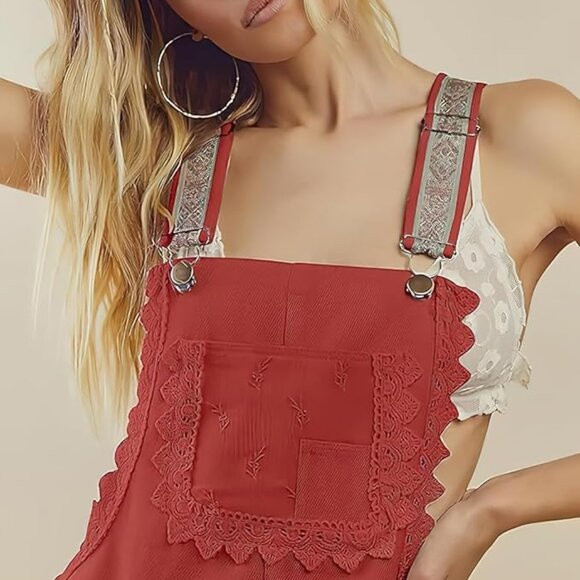 Cutout Side Overall Bib Tiered Maxi Dress - Picture 2 of 7